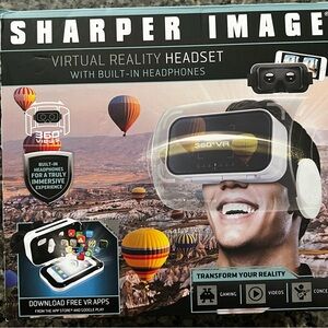 Sharper Image VR Headset with Built-in Headphones - Black and Gray